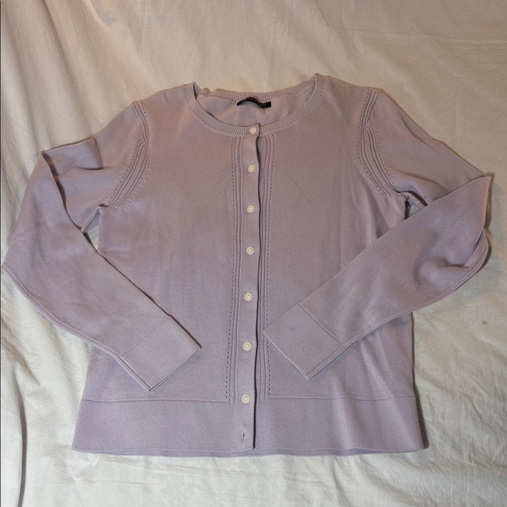 Lavender Button-Up Cardigan Sample